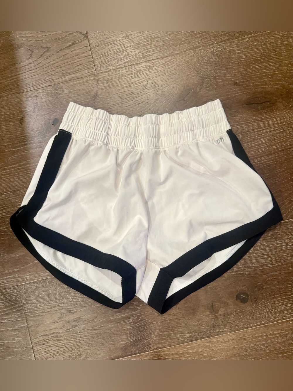 DSG White Athletic Shorts with Black Trim - Women's Medium